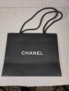 CHANEL Black Paper Shopping Gift Bag Tote  11.75” x 9.25”x 5”